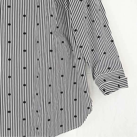 Talbots Black White Striped Dot Blouse Sz 1X  Top - Picture 7 of 14